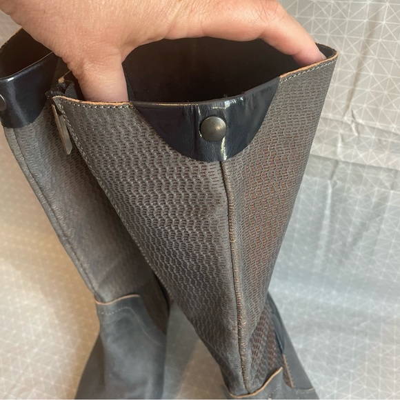 Virus Moda Leather/Textile Heeled Boots in Gray 39 - Picture 4 of 10